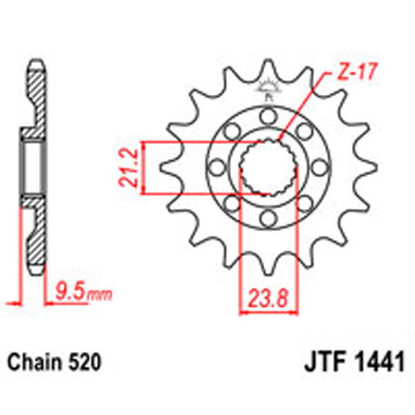 JT JT Gear Box Sprockets G/B 1441SC-14 KAW